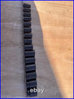 Snap-on 1/2 Drive Impact SAE sockets 6pt 15pc 3/8 To 1 1/4
