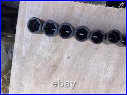 Snap-on 1/2 Drive Impact SAE sockets 6pt 15pc 3/8 To 1 1/4