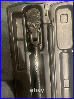 Snap on 1/2 TechAngle Flex-Head Torque Wrench ATECH3F250VR Hard Plastic Case