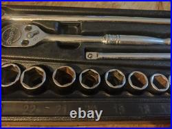 Snap-on 1/2 general Service Socket Set 317AMMPC S80A and breaker 12-24mm £813RRP