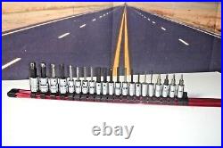 Snap-on 1/4 3/8 drive Ball-end Hex Allen Socket Driver Set 21 Piece With Rail J6