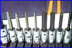 Snap-on 1/4 3/8 drive Ball-end Hex Allen Socket Driver Set 21 Piece With Rail J6