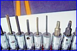 Snap-on 1/4 3/8 drive Ball-end Hex Allen Socket Driver Set 21 Piece With Rail J6