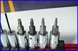 Snap-on 1/4 3/8 drive Ball-end Hex Allen Socket Driver Set 21 Piece With Rail J6