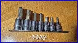 Snap-on 307ESAMY 1/2 drive Allen Hex Socket Set 6 8 10 12 14 17 19 mm