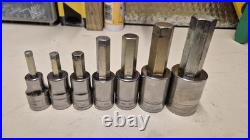 Snap-on 307ESAMY 1/2 drive Allen Hex Socket Set 6 8 10 12 14 17 19 mm