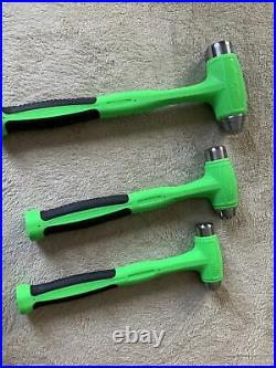 Snap on 3pc green hammer set, never used