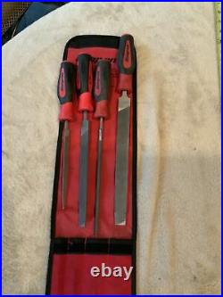 Snap on 4pc file set. Red handle