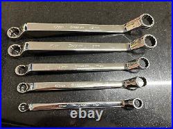 Snap on 5 pc 12-Point Metric 60° Deep Offset Box Wrench Set 10mm To 19mm XOM605