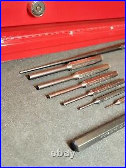Snap-on 7 Pc Assorted Mixed Steel Punch Pin Punch Set + Mayhew Center Punch