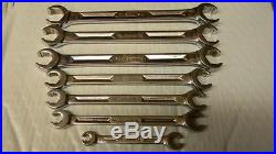 Snap-on 7pc Sae Double End Flare Nut 6pt Wrench Set