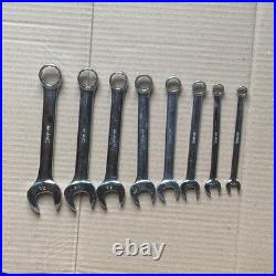 Snap-on 8pc Imperial Combination Spanner Set Non-Ratcheting Chrome Finish