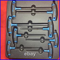Snap-on AWBSSGM10 Metric T-Handle Hex Key Set Ball End 8pc Black/Blue