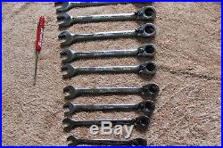 Snap on Blue point Metric RATCHETING WRENCH SET BOERM712 8mm-19mm 12 PC Great