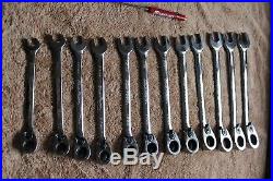 Snap on Blue point Metric RATCHETING WRENCH SET BOERM712 8mm-19mm 12 PC Great