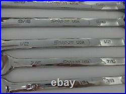 Snap-on Reversible Ratcheting Combination Wrench Set 7 pc 12-Pt SAE Flank Drive