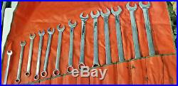 Snap-on SAE 12 Point Combination Wrench Set, OEX713, 3/8 1 1/8, 13 Piece