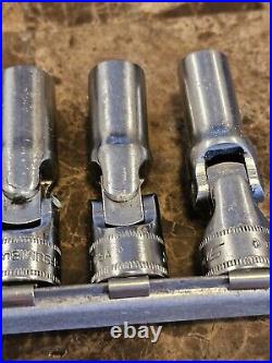 Snap-on SFSUM Swivel Socket Set 3/8 Drive 9 Pc Set Made in USA 10mm 18mm NICE