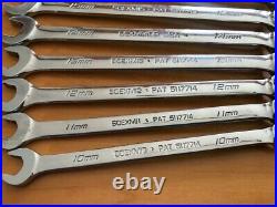 Snap-on SOEXM710 10pc 12pt Metric Flank Drive Combination Wrench Set 10-19 mm