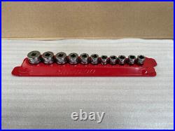 Snap-on Set Of 11 Drive 12-point Shallow 1/4 Sockets Genuine