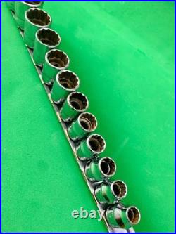 Snap-on Tools 12pc 3/8 Drive METRIC Shallow 12 Point Socket Set 212FMY, 8-19 mm