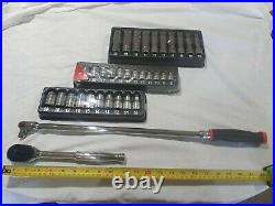 Snap-on Tools 30 Piece Socket Set 1 Ratchet 1 Long Drive As Seen Never Used
