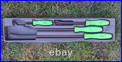 Snap-on Tools 4pc GREEN Hard Grip Striking Prybar Set Old Style Ltd. Edition