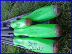 Snap-on Tools 4pc GREEN Hard Grip Striking Prybar Set Old Style Ltd. Edition