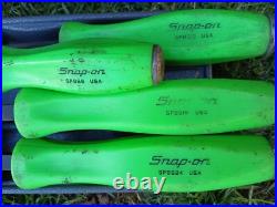 Snap-on Tools 4pc GREEN Hard Grip Striking Prybar Set Old Style Ltd. Edition