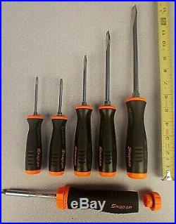 Snap-on Tools 6 pc Phillips Flat head and Ratchet Screwdriver set