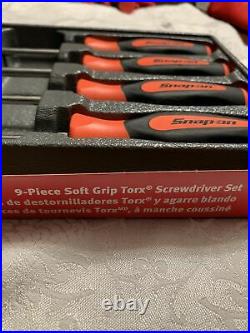 Snap-on Tools 9 pc TORX Instinct Soft Grip Orange Screwdriver Set SGDTX90BO