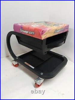 Snap on Tools RARE PINKZILLA PINK CREEPER SEAT WITH STORAGE TRAY LIMITED SNAP-ON