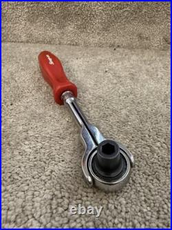 Snap-on Tools RED 1/4 Hex Drive Round Swivel Head Bit Ratchet THNFDM72