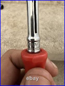 Snap-on Tools RED 1/4 Hex Drive Round Swivel Head Bit Ratchet THNFDM72