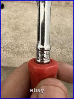 Snap-on Tools RED 1/4 Hex Drive Round Swivel Head Bit Ratchet THNFDM72