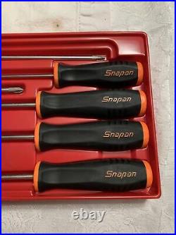 Snap-on Tools USA 8pc Long Black/Orange Handle Screwdriver Set