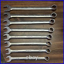 Snap-on Tools USA 8pc SAE FLANK DRIVE 12PT Chrome CombinationWrench set