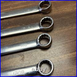 Snap-on Tools USA 8pc SAE FLANK DRIVE 12PT Chrome CombinationWrench set