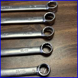 Snap-on Tools USA 8pc SAE FLANK DRIVE 12PT Chrome CombinationWrench set