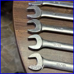 Snap-on Tools USA 8pc SAE FLANK DRIVE 12PT Chrome CombinationWrench set