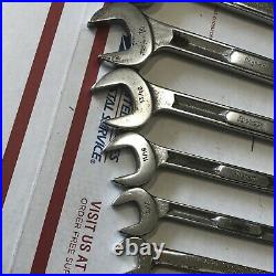 Snap-on Tools USA 9-pc. SAE Four-Way Angle Head Open-End Wrench Set (1 3/8)