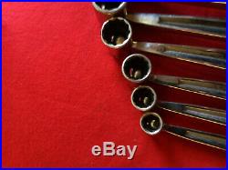 Snap-on Vintage 3/8-7/8 SAE 7 Piece 6 & 12 Point Double Flex Box Wrench Set FH