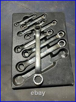 Snap on combination socket spanner set 6mm 20mm short offset double ring tray