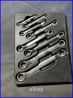 Snap on combination socket spanner set 6mm 20mm short offset double ring tray