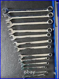 Snap on combination wrench set standard sae flank drive