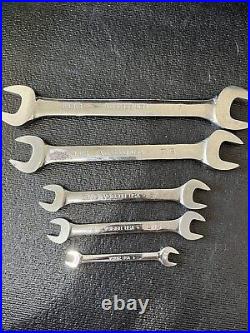 Snap on open end wrench set sae