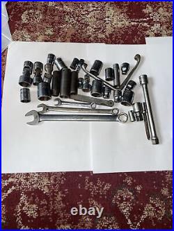 Snap on tool lot of 30 mixed sockets wrenches and more