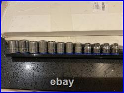 Snap-on tools 3/8 6 point socket set 8mm 19mm used