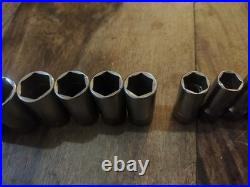 Snap on tools 3/8 drive Semi Deep socket set 7-19mm FSMS £270RRP