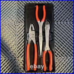 Snap on tools orange soft grip xtra long heavy duty plier set pl330